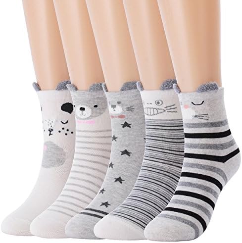WYTartist Women Cute Socks Cartoon Animal Novelty Casual Cotton Ankle Socks for Girl Lady