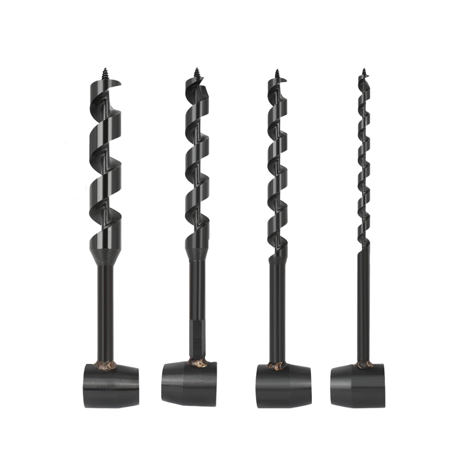 AUSTUFF Hand Auger Wood Drill, Scotch Eye Wood Auger Drill Bit for Bushcraft Backpack, Camping, Outdoor, Hiking and Woodworking, Survival (4pcs)