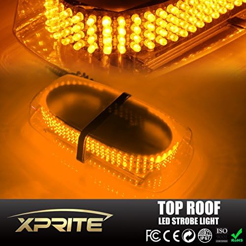 Aurnoc New Bright Amber 240-LED Strobe Light Warning Emergency Flashing Car Truck Construction Car Vehicle Safety (Yellow)