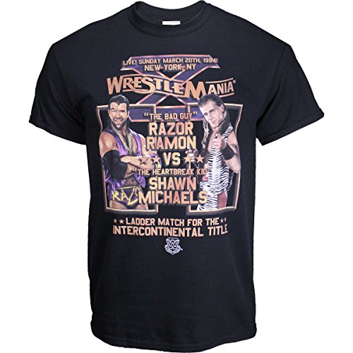 WWE Razor Ramon vs Shawn Michaels Wrestlemania 10 Poster Shirt - Black - Large