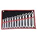 Yescom 12-piece Flex-Head Ratcheting Combination Wrench Set, 8-19mm Metric & 5/16-3/4