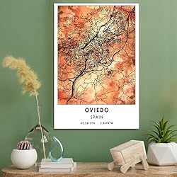 Oviedo Map Poster, Spain Map Art Poster, Map Decor