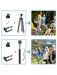 smilepowo action sports Kit de accesorios para la cámara GoPro hero6.5 negro, Hero 5,4,3,2,1, Session, GoPro Fusion, DBPOWER, Akaso, apeman, SJ CAM, Xiao Yi, 2, Sony, Cámara deportiva