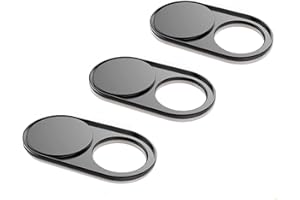 CIMKIZ Webcam Cover Slide 0.027in Ultra Thin Metal Magnet Web Camera Cover for Macbook Pro Laptops Smartphone Mac PC Tablets for Echo Spot Show Protecting Your Privacy Security Black(3 packs)
