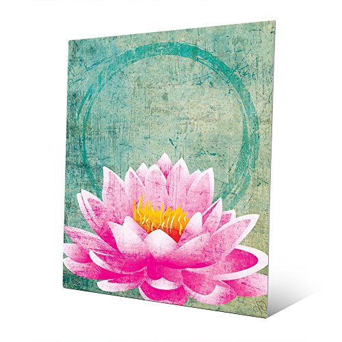 Lotus Grunge - Distressed Peaceful Ohm Circle on Green