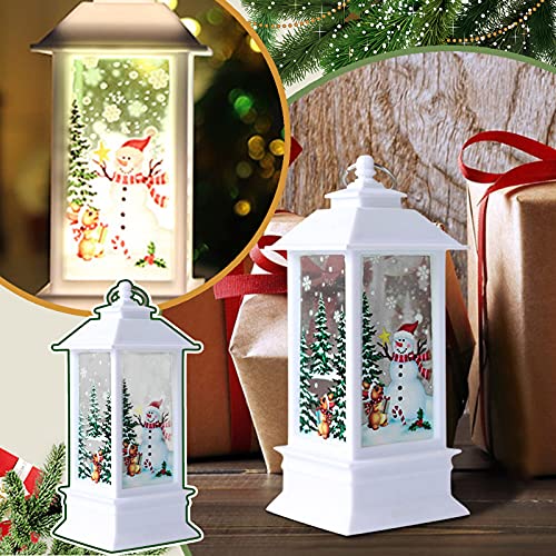Vintage Lantern Decorative With Led Light Christmas Candle With Led Tea Light Candles For Christmas Party (A, 5.5x5.5x13cm)