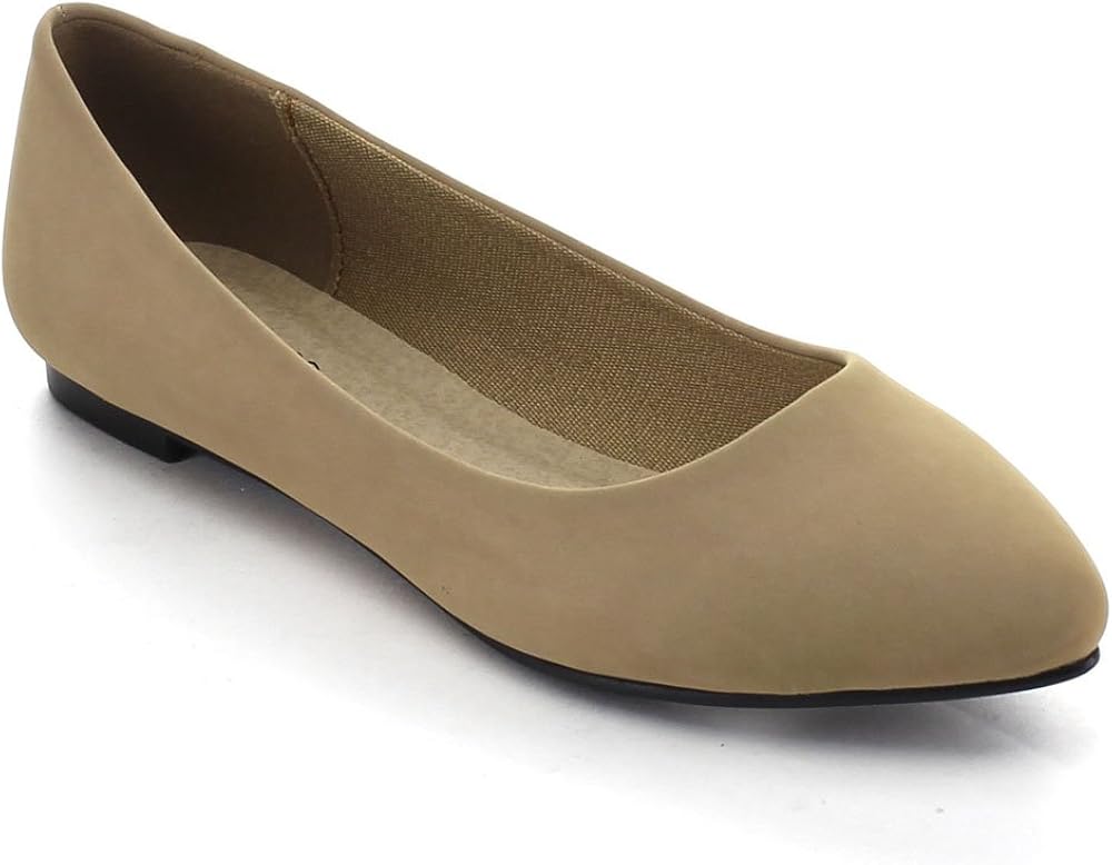 camel ballet flats