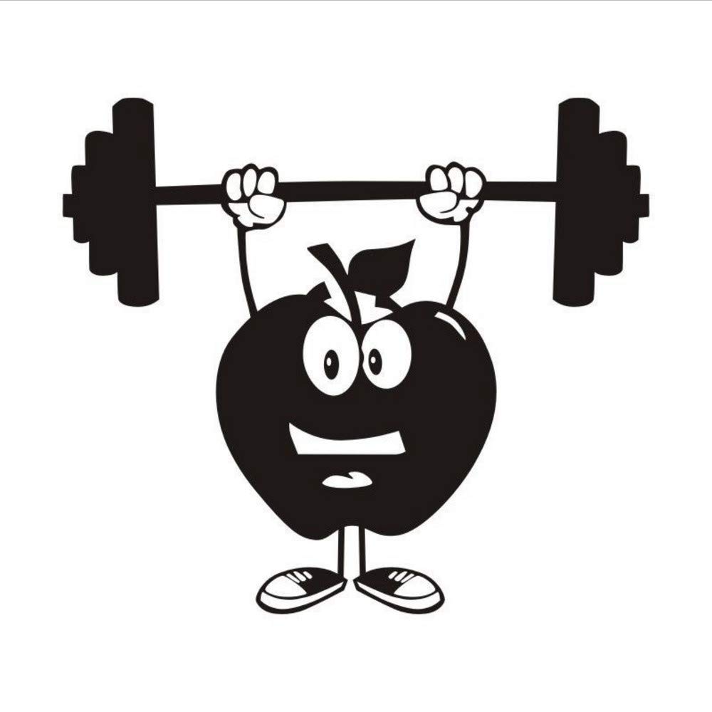 Amazon Com Smydp Apple Dumbbell Cartoon Gym Wall Decal Sport Removable Art Mural Sticker For Sport Boys Kids Room Sport Home Decoration 50x44cm Baby