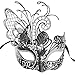 Silver/Black Flying Butterfly Women Mask & Silver Roman Warrior Men Mask Venetian Couple Masks for Masquerade/Party/Ball Prom/Mardi Gras/Wedding/Wall Decoration