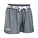 Under Armour Girls' Play Up Shorts, Steel /White, Youth Large