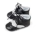 ESTAMICO Baby Boys PU Sneakers Infant Anti Slip Prewalker Outdoor Shoes, Black 6-12 Months