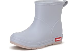 YUHITYGZGS Short Rain Boots for Women and Men, Lightweight Waterproof Garden Boots, Anti-Slip Chelsea Womens Rain Boots, Stylish Mid Heel rubber Ankle Booties with Comfy Insoles for Outdoor