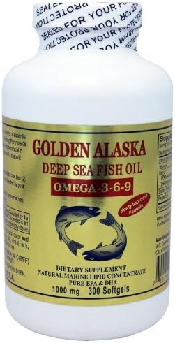 Golden Alaska Deep Sea Omega-3-6-9 Fish Oil 1000mg 300 Softgels by Golden Alaska