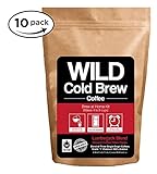Cold Brew Coffee Kit, Brew-At-Home Wild Coffee Pouch made with Ground Organic Wild Coffee, Fair trade, Single-origin, Fresh roasted High-performance Coffee (Lumberjack Blend, 10 Pouch)