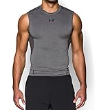 Under Armour Men's HeatGear Armour Sleeveless Compression Shirt, Carbon Heather/Black, Small