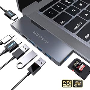 ENKLEN USB C Hub 8 in 2 für MacBook Pro, MacBook Air, USB-C Adapter Triple Display Docking Station mit Thunderbolt 3 Typ…