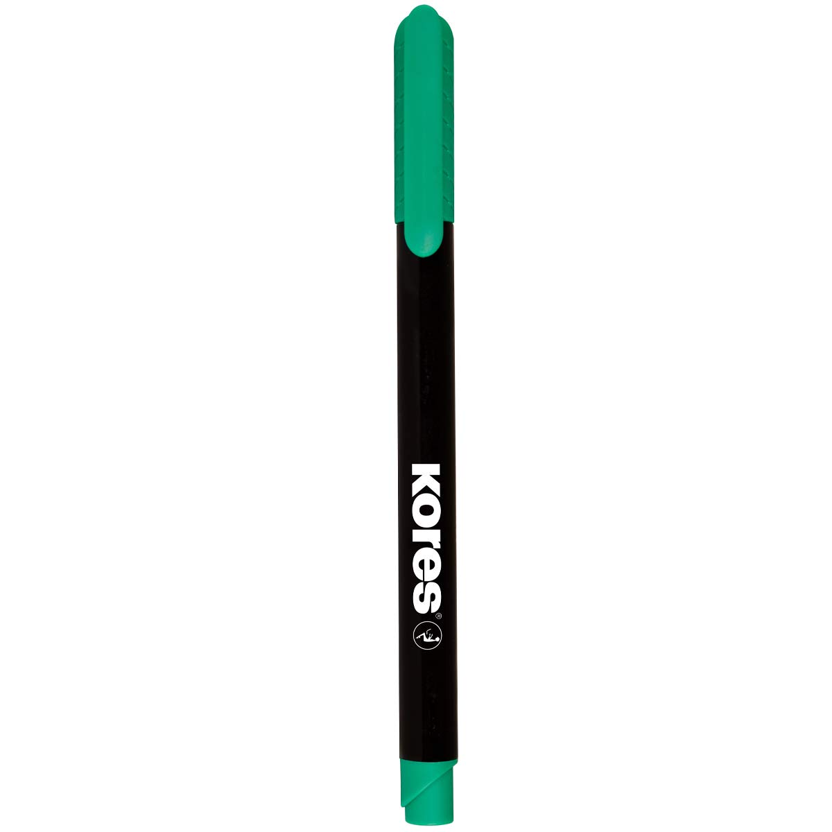 Kores - Green Permanent Marker Pens - K-Marker P1, Fine Fibre Tip with Low-Odour Ink - Waterproof Marker Pens for All Surfaces - Back to School Supplies, Office Supplies - Pack of 12