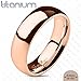 TIR-0008 Solid Titanium Rose Gold IP 6mm Wide Classic Band Ring(10)