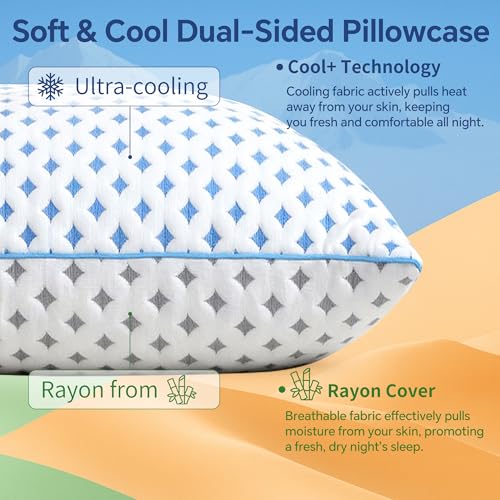 LOVELYREST Memory Foam Pillows 2 Pack – Adjustable Loft Cooling Pillows King Size Set of 2 for Sleeping, Firm, Supportive, and Breathable Design for Hot, Side, Back, and Stomach Sleepers
