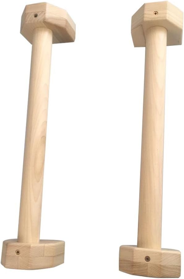 Feileng Wood Parallettes (Set of 2) Handstand Pushups,Stands Bars ,Non-Slip Yoga & Gymnastic Training Tool