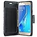 Galaxy J7 Case, Samsung Galaxy J7 Wallet Case, Wrist Strap Flip Folio [Kickstand Feature] Pu Leather Wallet Case with ID&Credit Card Slot for Galaxy J7, Purple Flower (5 Card Slots)