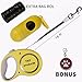 TNY-products Retractable Dog Leash W/ Break and Lock Button - 16 Feet Extendable Tape - Fit for Small/Medium Dogs - Easy To Use - Bag Dispenser Plus Extra Waste Roll and a Dog Tag Attached(Yellow)