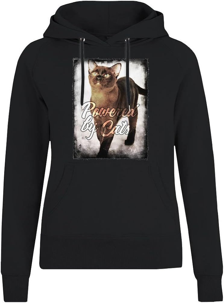 Powered by Cats Jacket with Hoodie for Women 100 Soft Cotton High