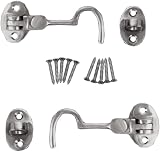 SISI UK 2 Inch Chrome Cabin Hook & Eye Latch Silent Catch Door Holder Screws view 4