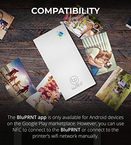 bluPRNT Portable Instant Printer for Android Devices with NFC and WiFi - Android Only (White)