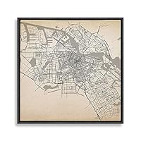 Framed Canvas Wall Art Map Canvas Prints Home Artwork Decoration for Living Room,Bedroom - 16x16 inches