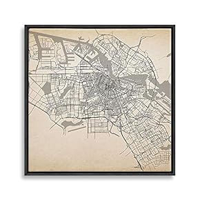 Framed Map Home Artwork for Living Room Bedroom