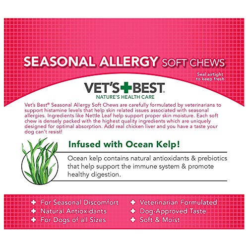Vet's Best Seasonal Allergy Soft Chews Dog Supplements, 30 Day Supply
