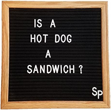 Black Felt Letter Board 10x10 Inches. Includes 300+ Changeable Letters and Attached Stand by Sanugine Products