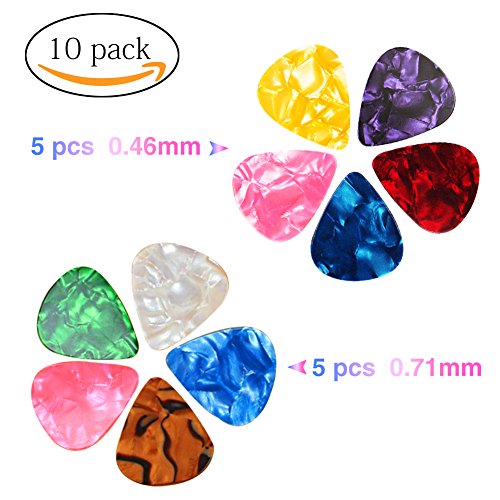 COCODE 3 Size Glass Guitar Slides Set and 10 Pieces Guitar Picks for Guitar, Bass
