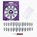 Ejiubas 24 Pcs Grey Color Matte with Glossy Finish Full Cover Talone Medium False Nail Tips