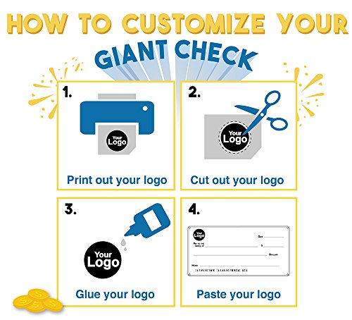 Giant Fake Award Presentation Check - 30" x 60" - Large Novelty Endowment Check for Endowment, Donations, Fundraiser - Big Blank Oversized Raffle Sweepstakes Reward Winners Check (Line Borders)