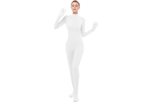 UINASH Long Sleeve Unitard Mock Turtleneck Full Body Spandex Footed Bodysuit Costume Jumpsuit Adult Unisex