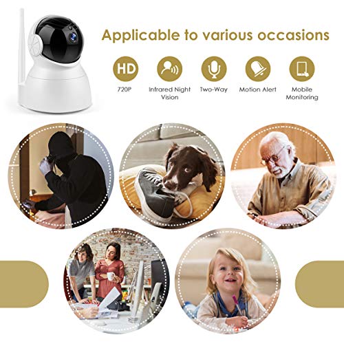 Wireless Security Camera, Home Security Surveillance Video Camera with Two Way Audio, 720P Pan/Tilt Night Vision Baby Monitor, Nanny Cam