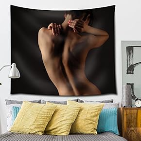 Sensual Model with Black Thong Lingerie - Fabric Tapestry, Home Decor - 51x60 inches