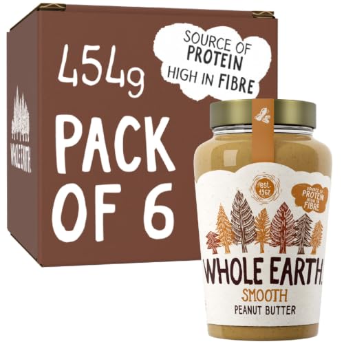 Whole Earth • Peanut Butter • Original Smooth • 6 x 454g Jars