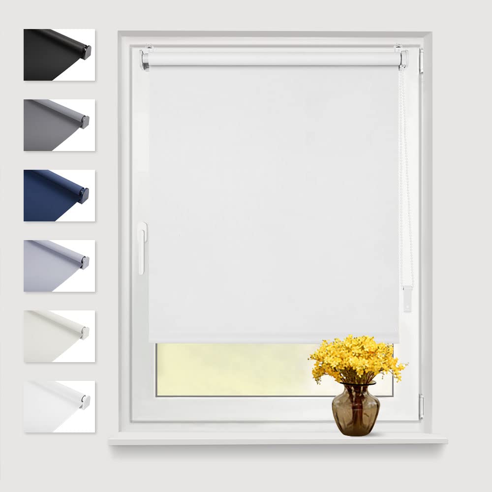 Eurohome Thermo Blackout Roller Blind, Klemmfix, No Drilling, for Windows