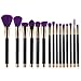 UNIMEIX 15pcs Makeup Brush Set Synthetic Kabuki Comestics Foundation Blending Blush Eyeliner Face Powder Brush Comestic Tool (Purple)