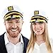 Wall2Wall Captain's Yacht Sailors Hat Snapback Adjustable Sea Cap NAVY Costume Accessory (2 Pcs. Set)