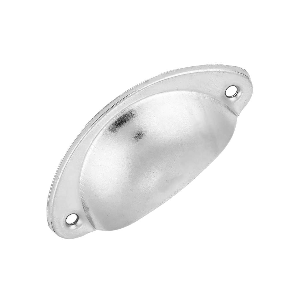 Garosa 10 PCS Drawer Handles Vintage Decorative Shell Shape Pull Handles Retro Metal Knobs for Kitchen Cabinet Cupboard Furniture (Silver)