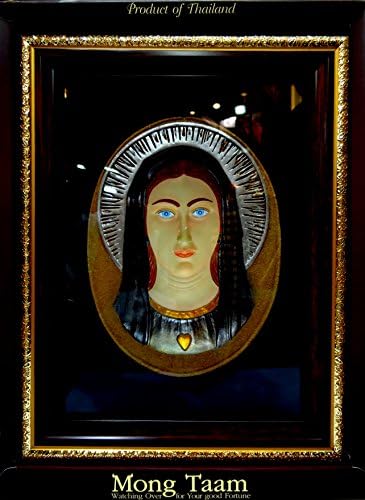 Virgin Mary Face 3d Sculpted in Bas Relife on Sandstone Follow You From Whatever Angle You Look At