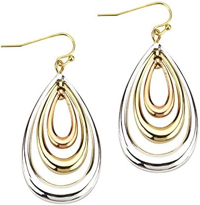 Womens Classic Dangle Earrings Multiple Metal Plating 2" Long