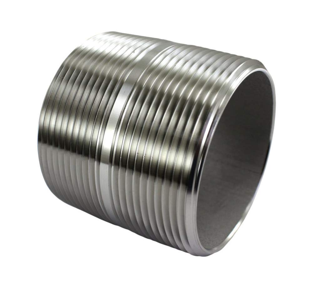 Duda Energy Closed Nipple 2″ Male NPT 304 Stainless Steel Pipe Fitting, 10 Pack