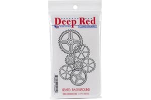 Deep Red Stamps Gears Background Rubber Cling Stamp 2.1 x 3 inches