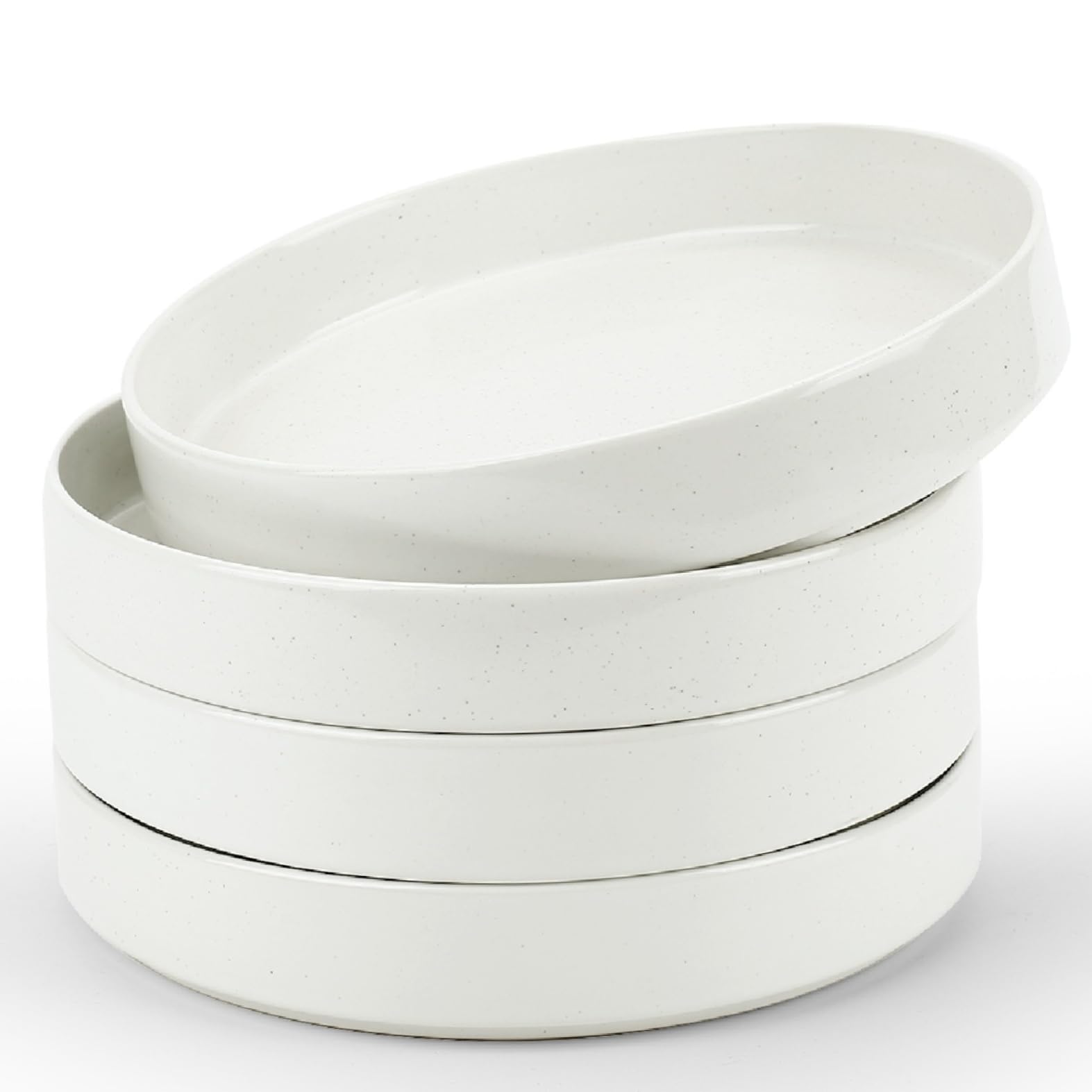 Photo 1 of famiware Nebula Pasta Bowls for 4, 8.75 inch Salad Bowl Sets, Large Wide Bowls for Serving Dinner, White