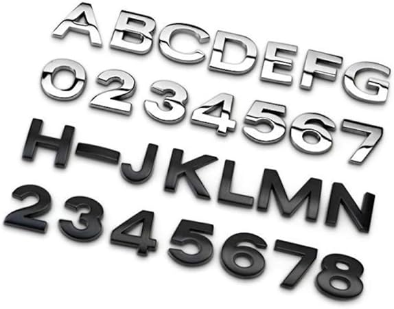 Amazon Co Jp Az 0 9 16mm 3d金属1文字車スタイリング改造エンブレムステッカーアルファベットハウス番号ウェブサイトアドレス 文房具 オフィス用品